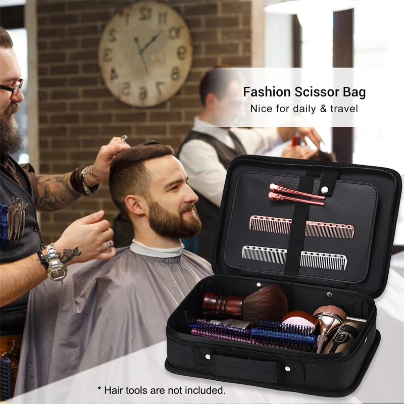 

Small Salon Barber Hair Scissor Comb Bag Hairdressing Tools Large Capacity Storage Pouch Haircut Box Case Suitcase Organizer