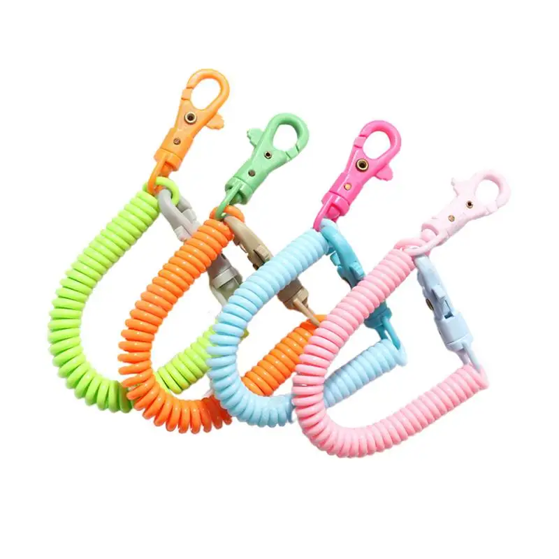 

Coil Springs Keychain Stretchy Spiral Spring Coil Retractable Coil Springs Keychain With Metal Clasp Key Chain Holder Lanyard