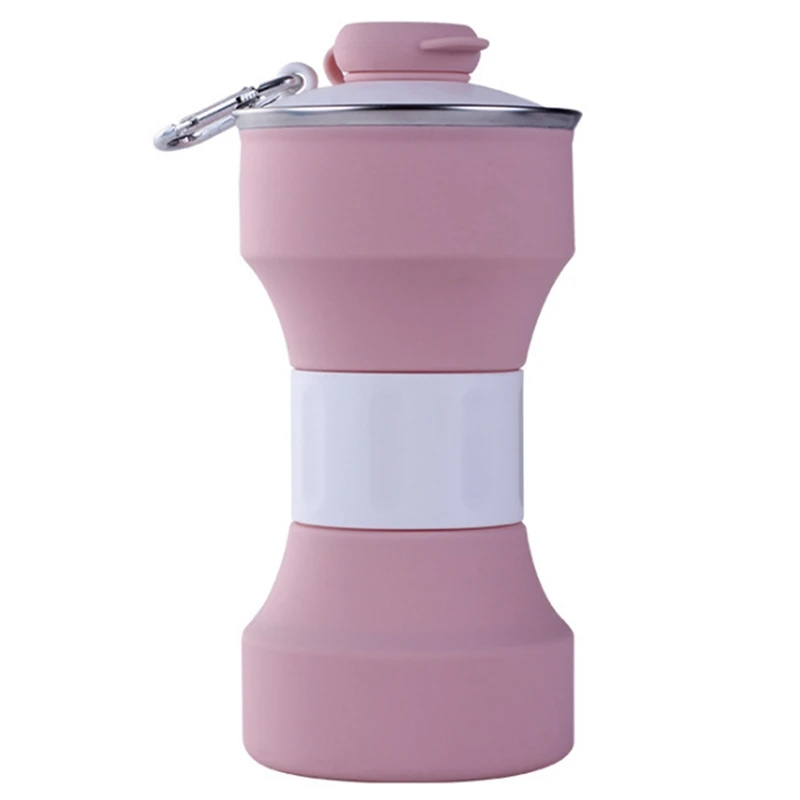 

650ML Folding Sports Water Bottle Folding Cup Handy Cup Travel Mini Portable Silicone Water Cup Water Bottle