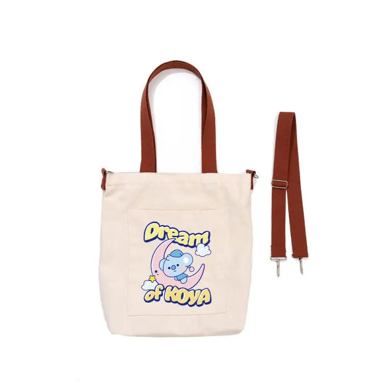 Аниме мультфильм Bt21 Tata Cooky Koya простая модная сумка Y2K новая холщовая женская через