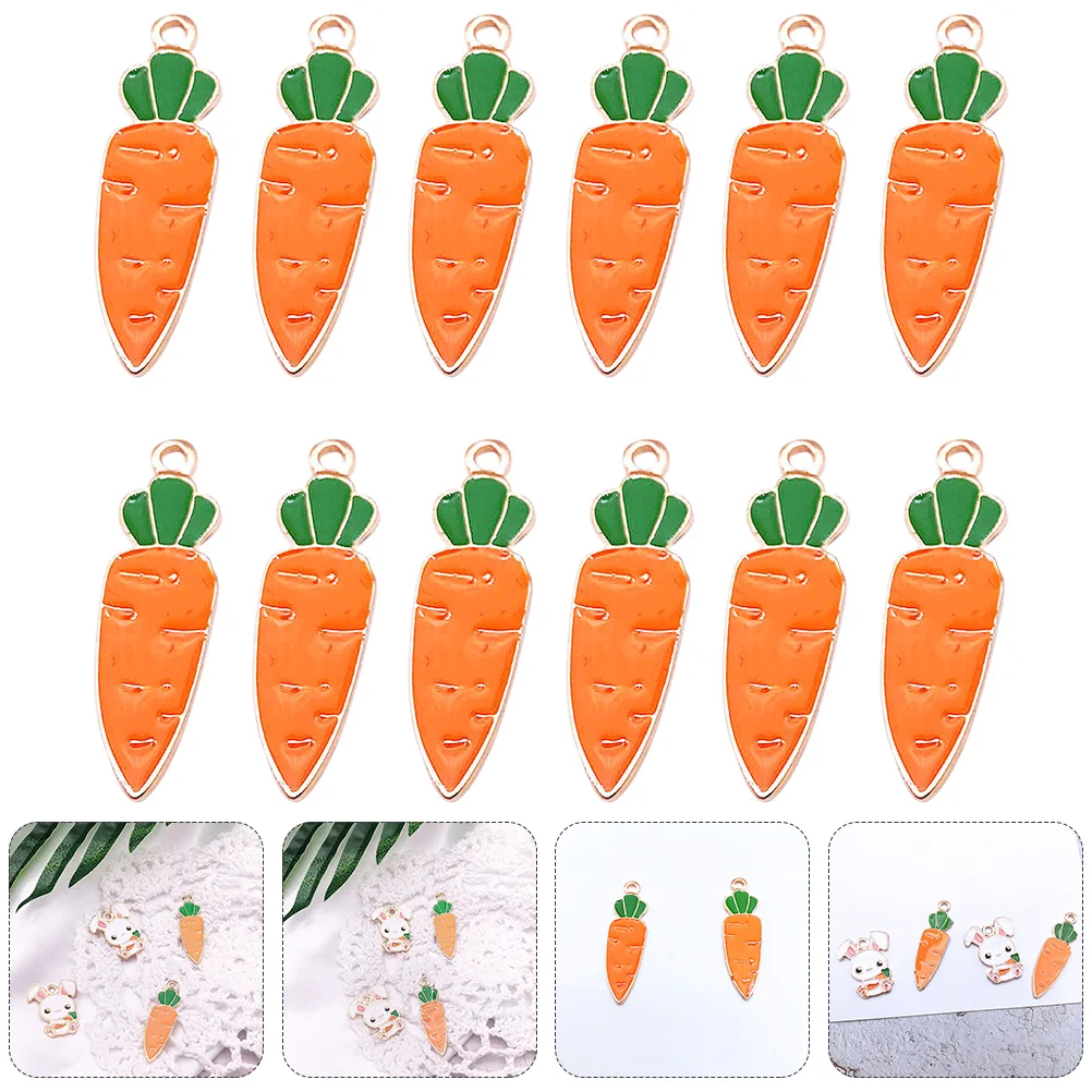

50 Pcs Carrot Accessories Easter Alloy Charm Cartoon Accessory Mini Bunnies Charms Pendant Decorations