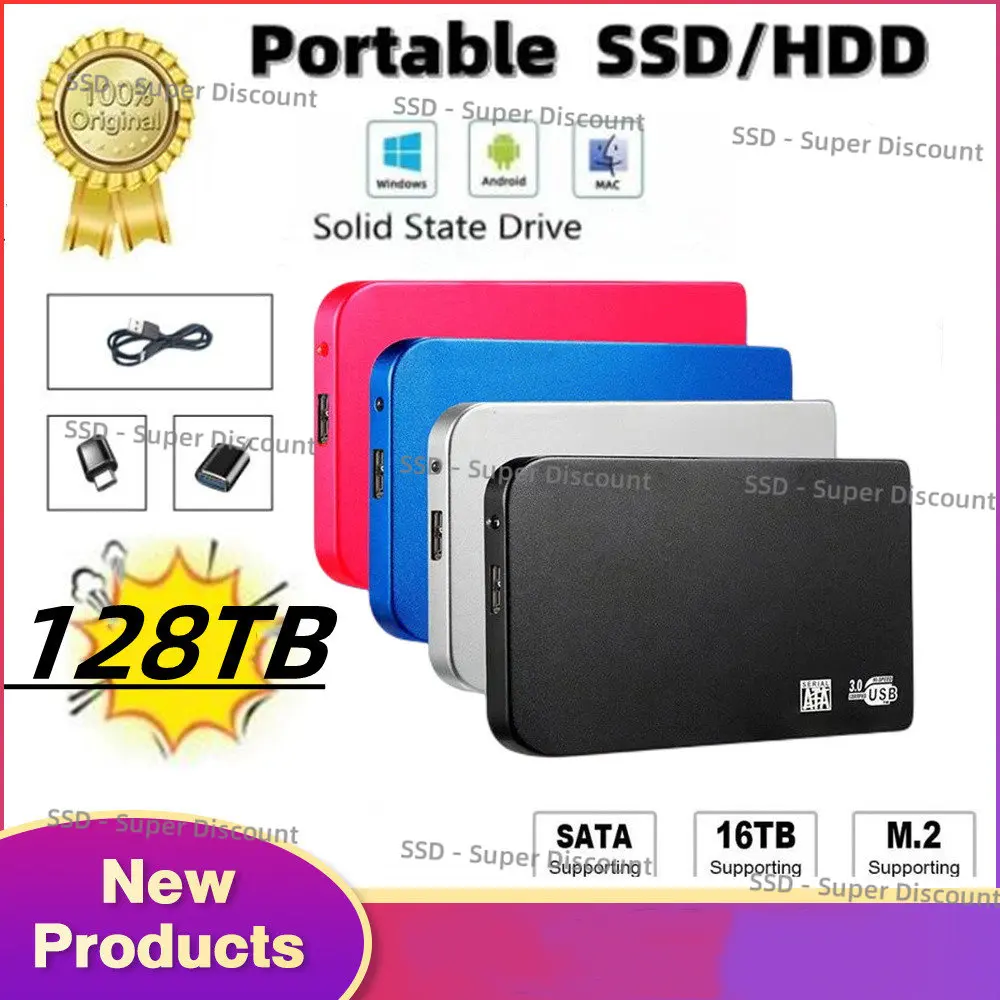 

Портативный Оригинальный высокоскоростной SSD-накопитель 128 ТБ внешний твердотельный накопитель USB3.0 интерфейс HDD мобильный жесткий диск для ноутбука/mac