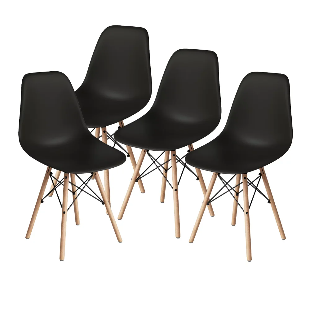 

Pre-Assembled Modern Style Dining Chair Mid Century Modern DSW Chair, Shell Casual Plastic Chair,Black Nordic Chair
