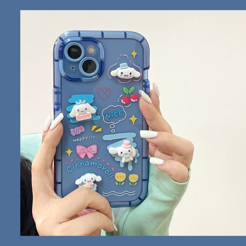 

3D Kawaii Cute Japanese Cartoon Animal Dog Phone Case For iPhone 13 12 11 Pro Xs Max Xr X 7 8 Puls Luminous Soft Silicone Cover