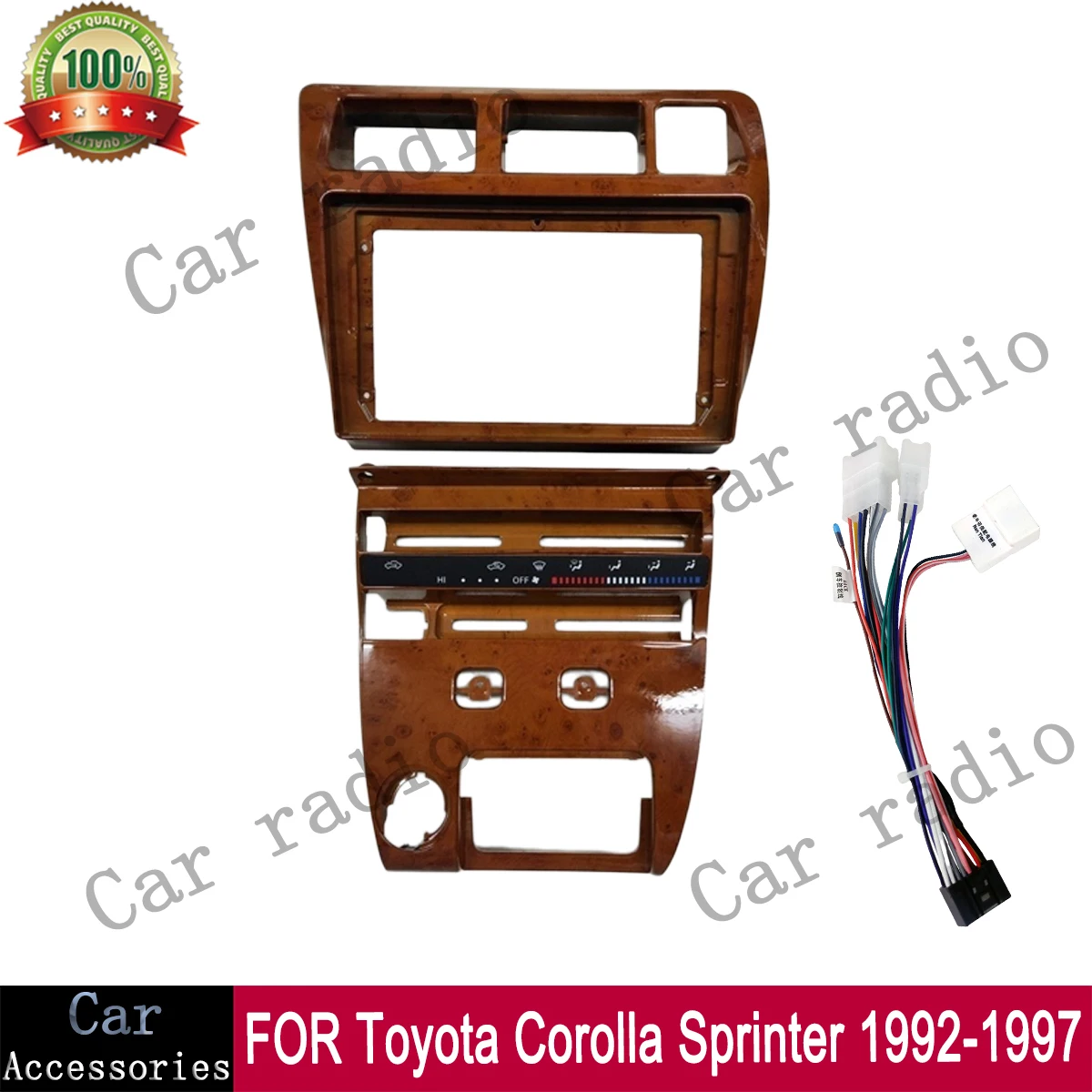Фото 9-дюймовая рамка для автомагнитолы Toyota Corolla Sprinter 1992-1997, корпус для Android MP5 плеера, 2 DIN, стереосистема, накладка на приборную панель №5