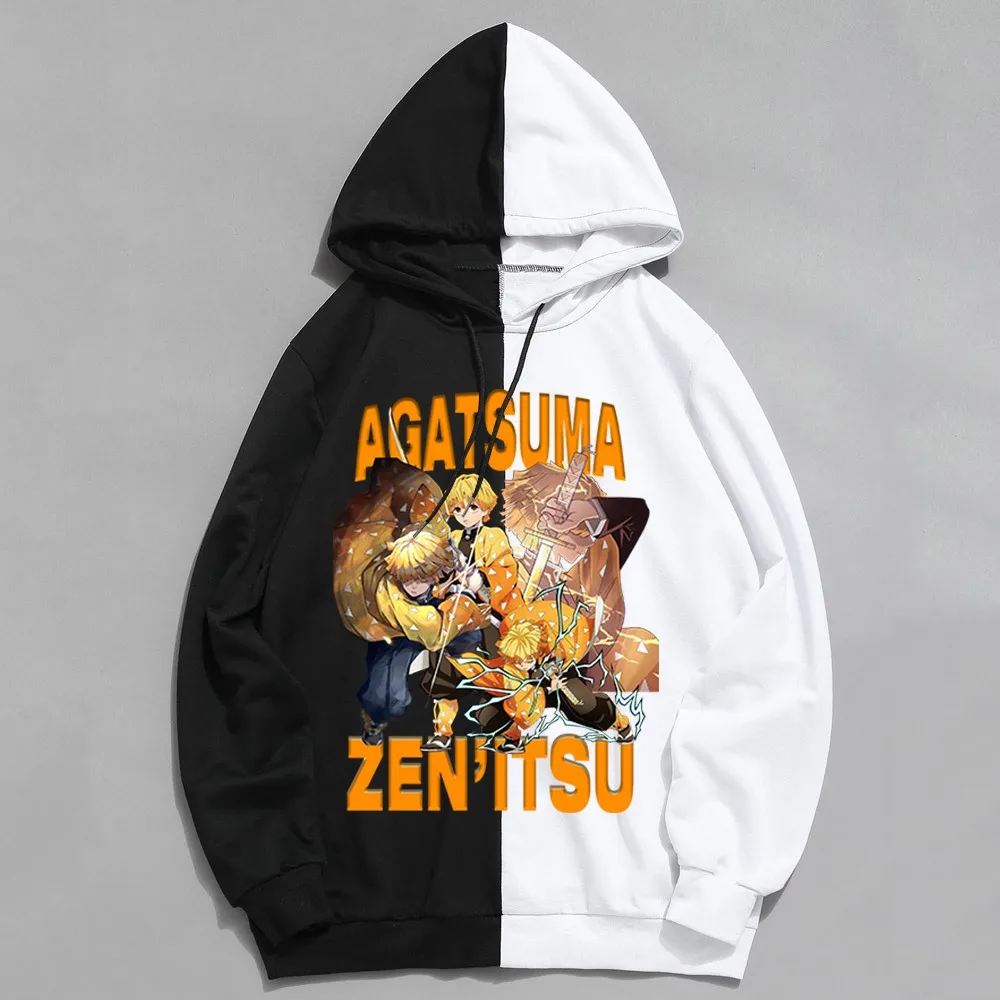 

Anime Demon Slayer Hoodie Agatsuma Zenitsu Graphic Sweatshirt Harajuku Streetwear Men's Casual Unisex Comfortable Pullover Top