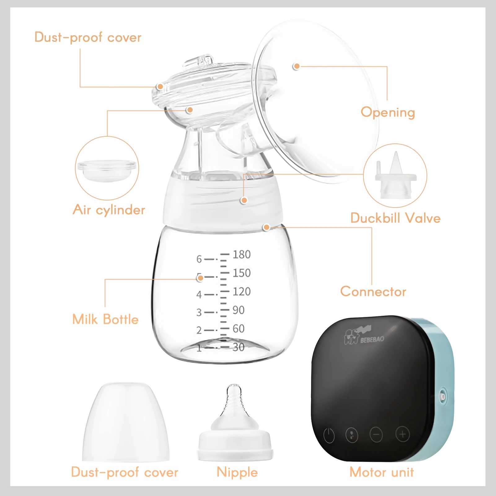 Молокоотсос электрический 3 режима 9 уровней всасывания экран дисплея |