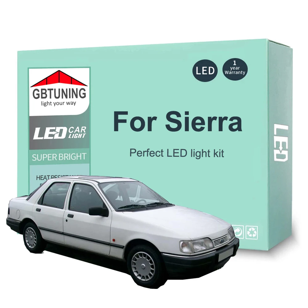 

12Pcs LED Interior Light Bulb Kit For Ford Sierra 1987 1988 1989 1990 1991 1992 1993 Car Map Dome Trunk Lamp Canbus No Error
