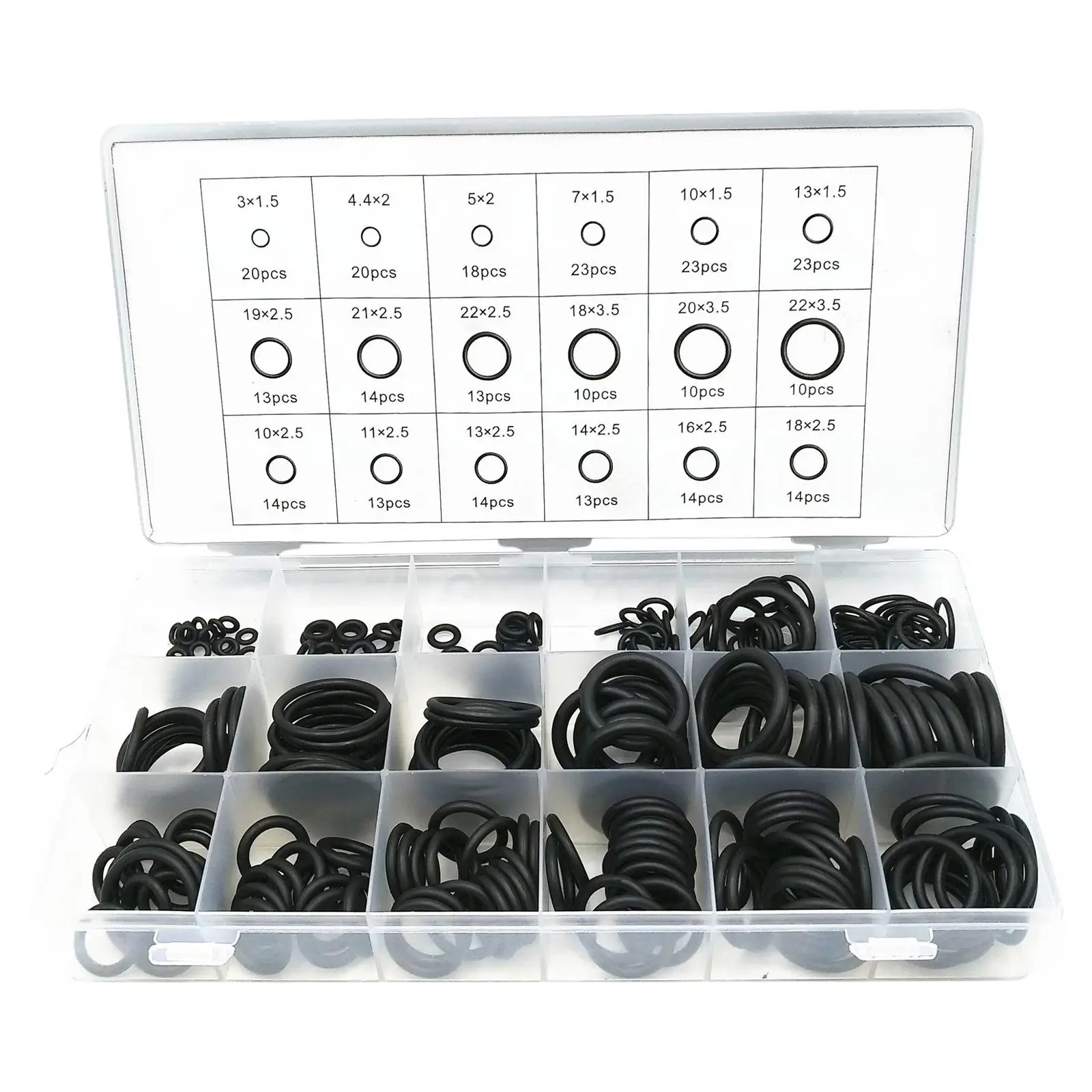 

279x Rubber O 18 Sizes Round Fits for Mechanics Workshop