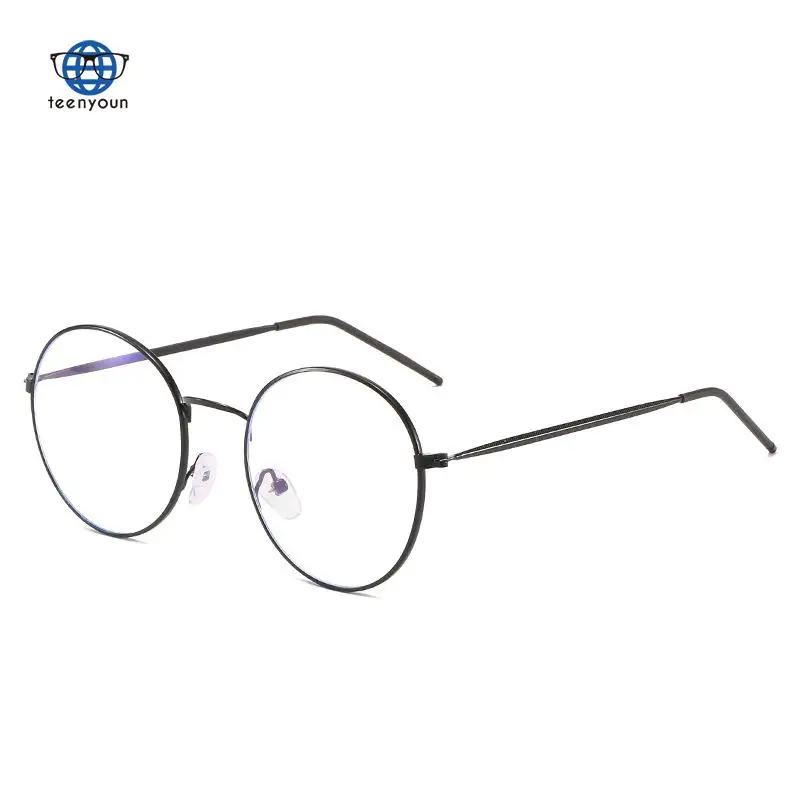 

Teenyoun Retro Literature And Art Round Eyewear Anti Blue Light UV400 Fashion Metal Round Frame Glasses Frame Fashion Wholesal