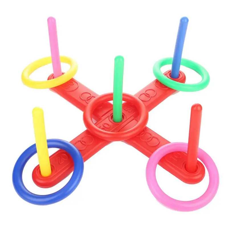 

Ring Toss Game Quoits Hoopla Set Quiots Pegs Rope Target Kids Garden Party