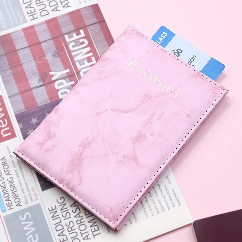 Fashion PU Leather Passport Cover with ID Card and Credit Slots Travel Document Holder Wallets
