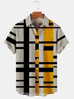 mens casual striped short sleeves shirt