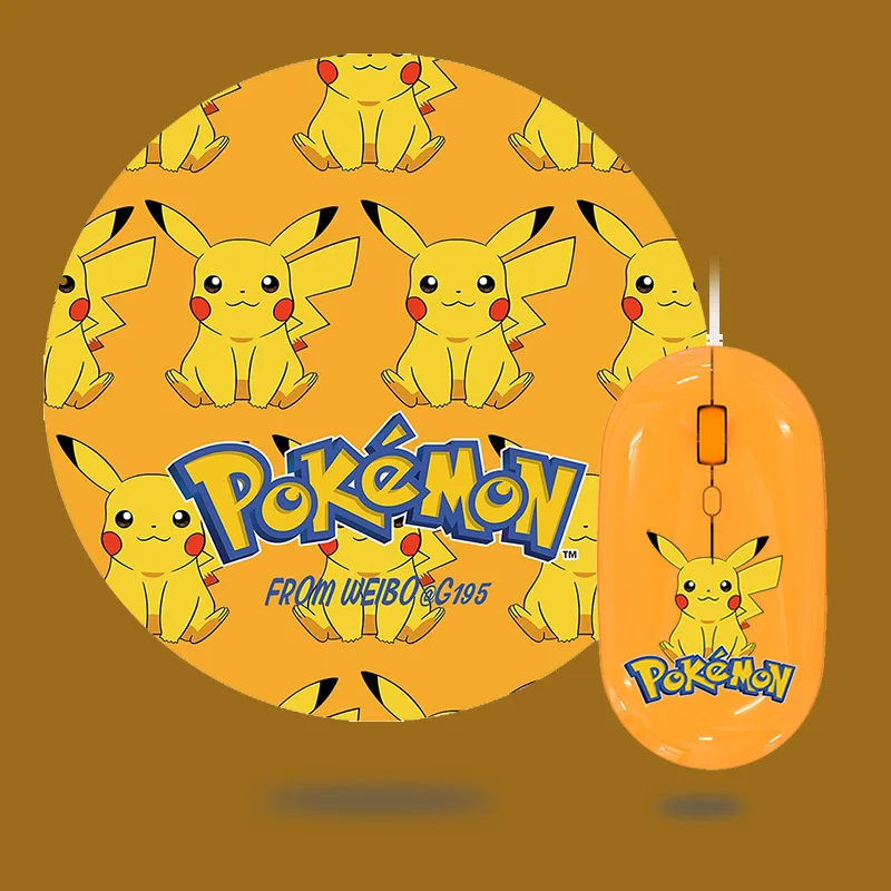 

Pokemon anime peripheral cartoon cute Pikachu wireless silent Bluetooth mouse rechargeable wired mouse mouse pad