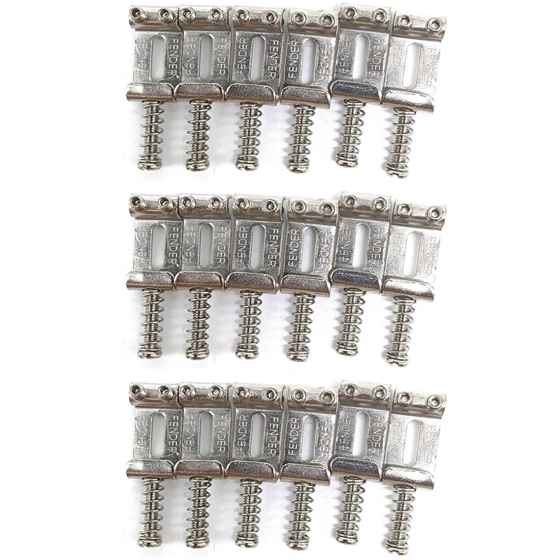 18 Roller Bridge Pull String Code Electric Guitar Saddle For Stratocaster Telecaster Electric Guitar Accessories Silver