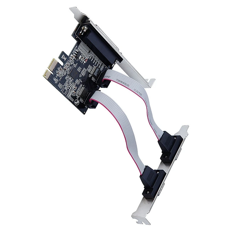 PCIE параллельная портовая карта с 1 на 2 портами RS232 Плата расширения Com двойной
