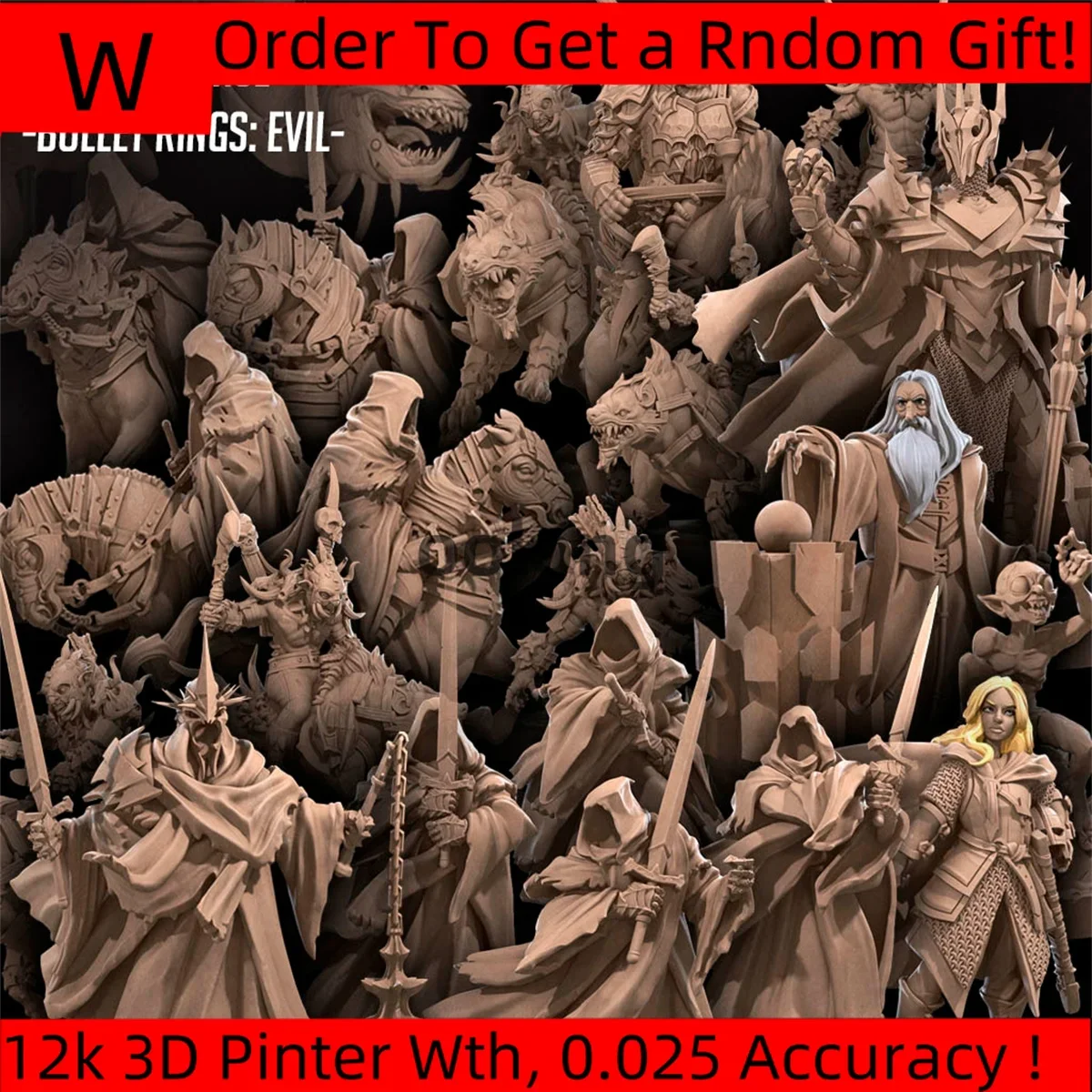Миниатюра из смолы Lord of the Rings Orc Wolftrooper