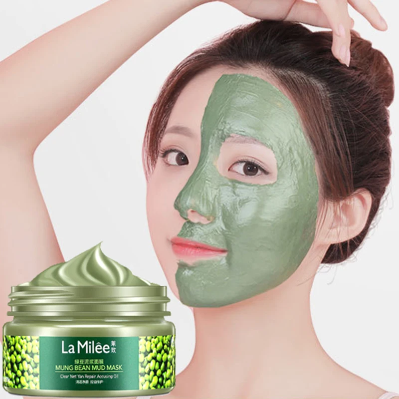 120g Mung Bean Facial Mask Mud Moisturizing Cleansing Acne-removing Mud Mask Removing Blackheads Shrinking Pores Free shipping