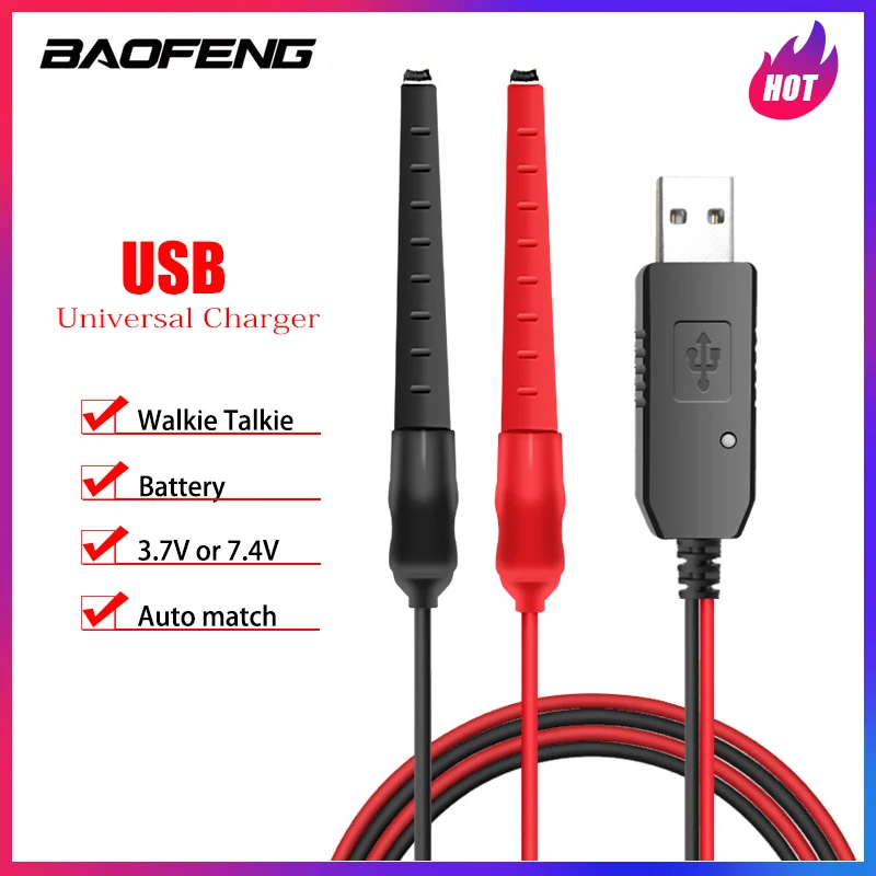 Универсальный зарядный USB-кабель для Baofeng Kendwood TYT Walkie Talkie аккумулятор UV5R UV82 UV9R UV10R