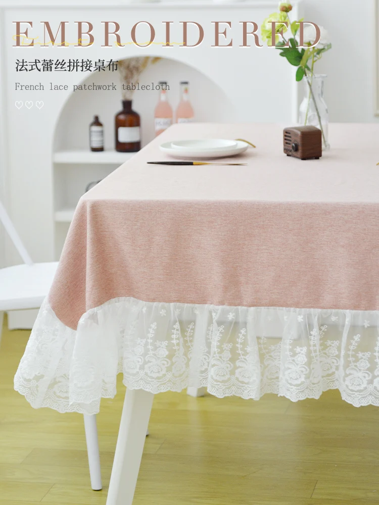 

Table cloth is simple, light, luxurious, and high-end. Retro living room, dining table, cloth cover, round table, household