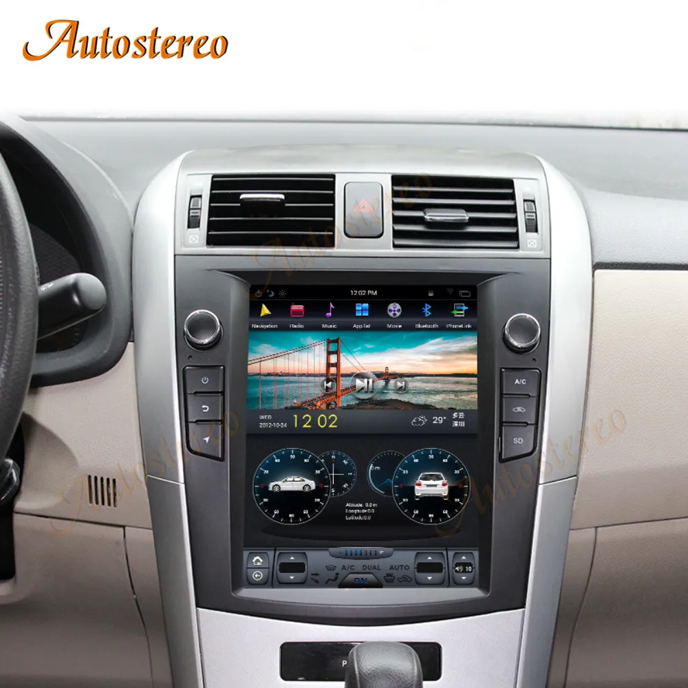 10 4-дюймовый Carplay Android 13 автомобильный GPS-навигатор для Toyota Corolla 2007-2013