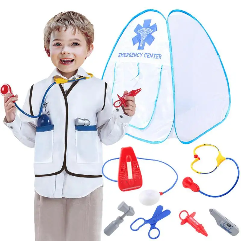 

Kids Doctor Costume Role Play Dress Up For Toddlers Dress Up Set Child Role Play Costumes Dr. Dress Up Playset For Girls Boys