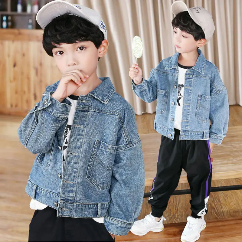 

Denim Jacket for Baby Boys Fashion Denim Coats Spring Autumn Single-breasted Packet ChildrenClothes Outerwear Jeans Jacket Coat