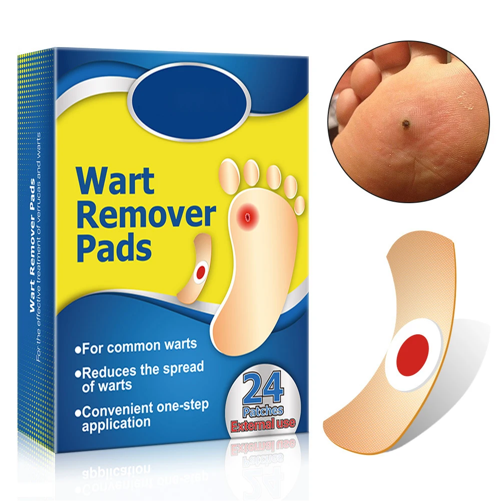 

24pcs Wart Removal Plasters Pad Foot Care Pain Relief Corn Removal Plaster Detox Foot Pad Curative Removal Pads Warts Medical