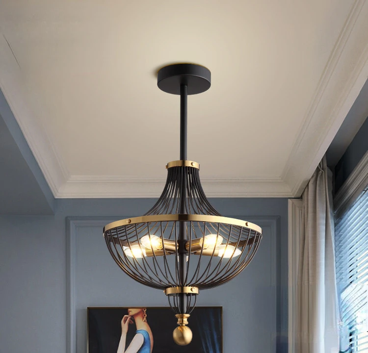 

American Bedroom Chandelier Retro Style Loft Apartment Villa Internet Celebrity Post-Modern Light Luxury Lamps