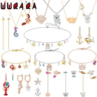 swa fine jewelry set charm exquisite cute animal series seahorse crab piggy austrian crystal necklace bracelet earring for women