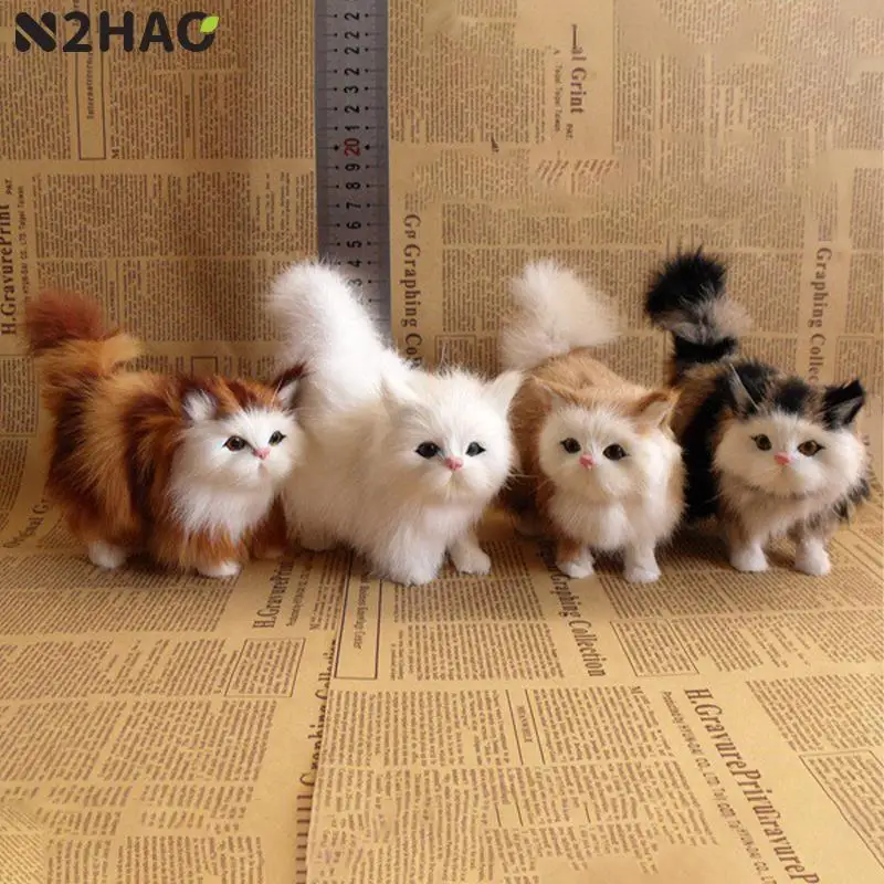 

Simulation Cat Fox Ornament Furs Squatting Model Home Dollhouse Decoration Animal World With Static Action Figures Gift For Kid