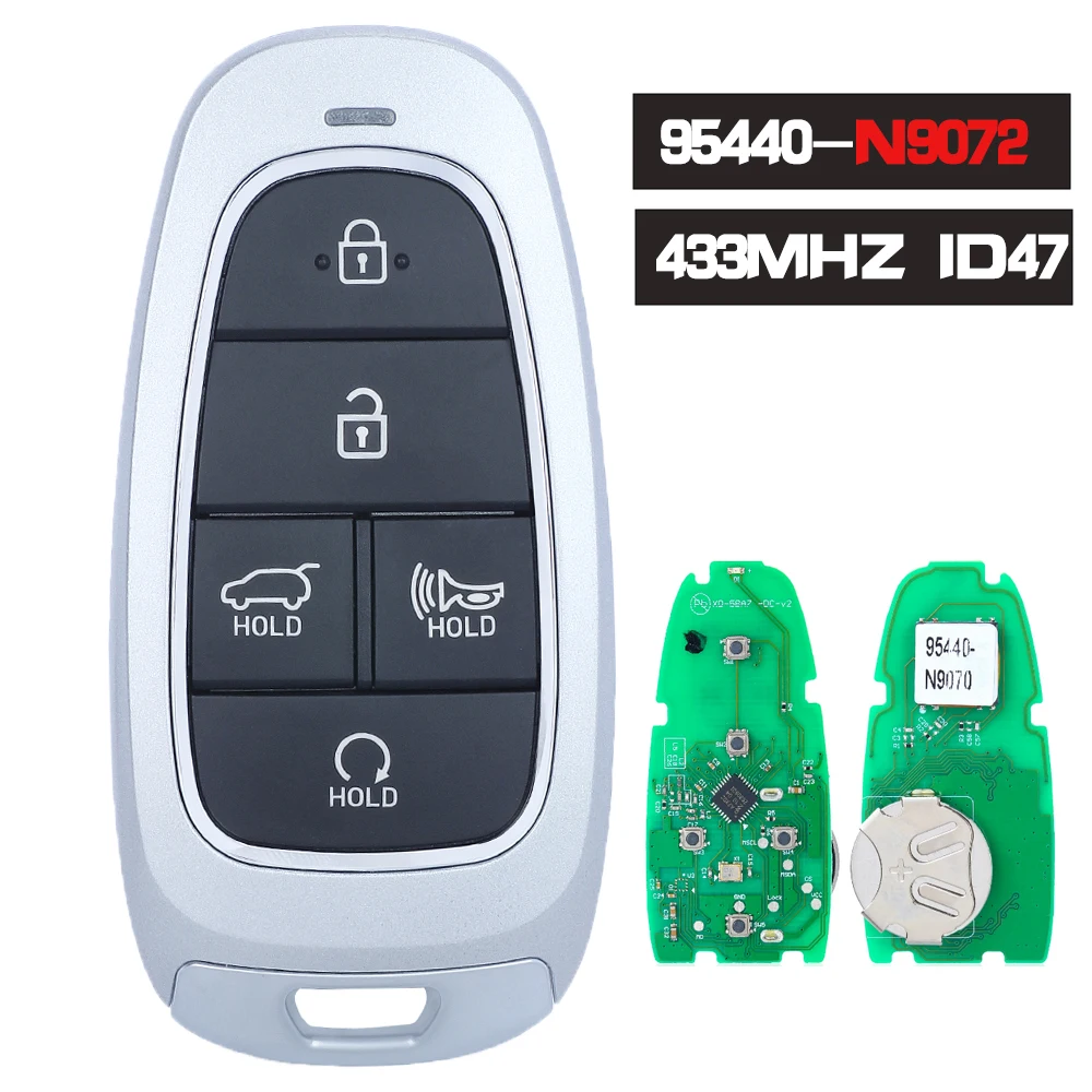 Дистанционный смарт-ключ KEYECU 95440-N9072 5 кнопок 433 МГц ID47 для Hyundai Tucson 2021 2022 2023