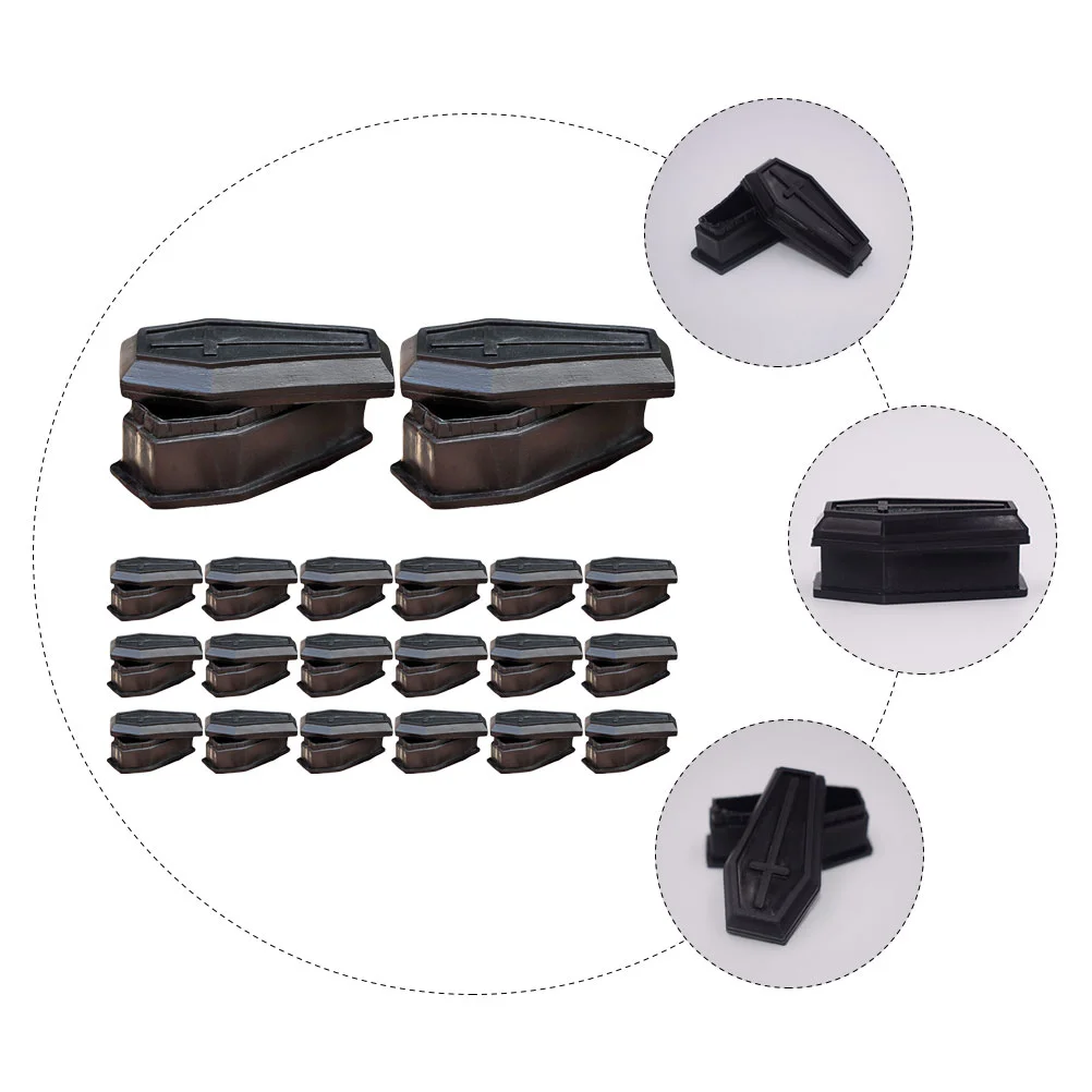 

24 Pcs Coffin Model Tiny Containers Prank Prop Miniature Lid Plastic Party Props