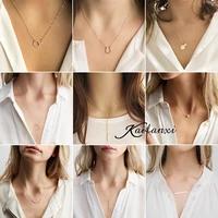 personalized starter pendant necklace stainless steel letter necklace layered nameplate for women fashion accessories