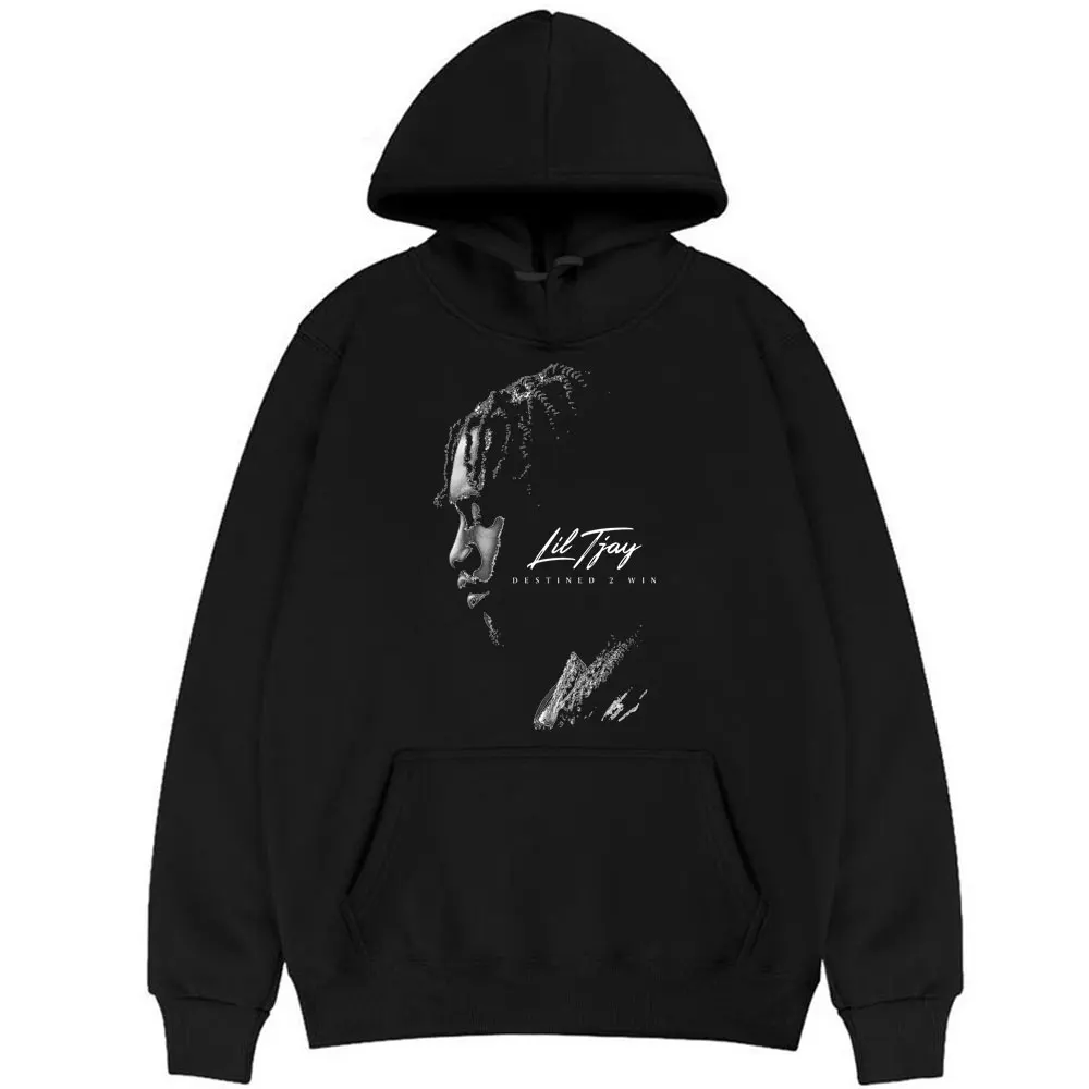 

Hip Hop Rapper Lil Tjay Destined 2 Win Hoodie Men Women Fashion Oversized Sweatshirt Mens Tops Men's Black Pure Cotton Hoodies