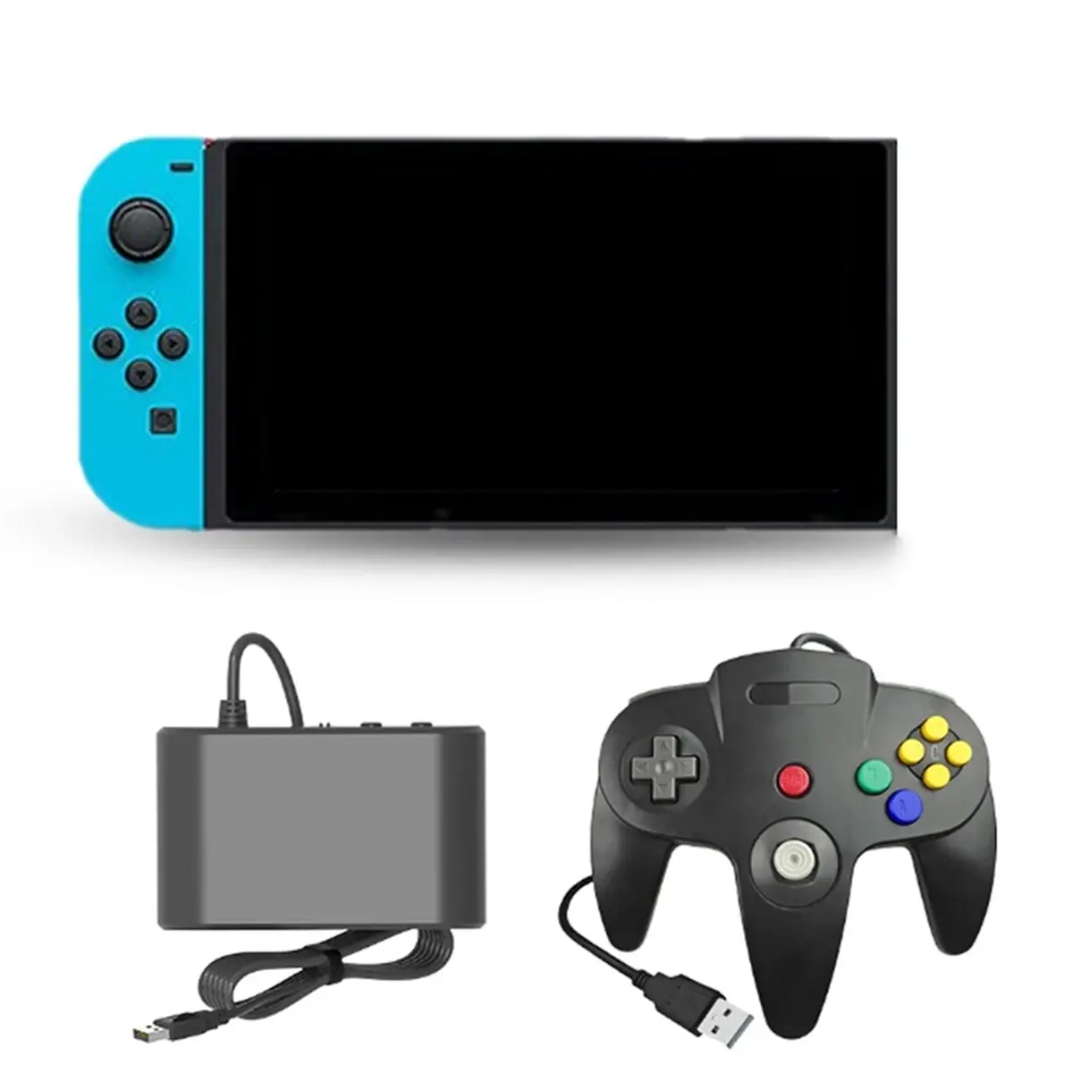Фото Новый USB-адаптер A93P для консоли Switch, ПК, Windows, адаптер для контроллера N64, 2-портовый игровой конвертер. №3