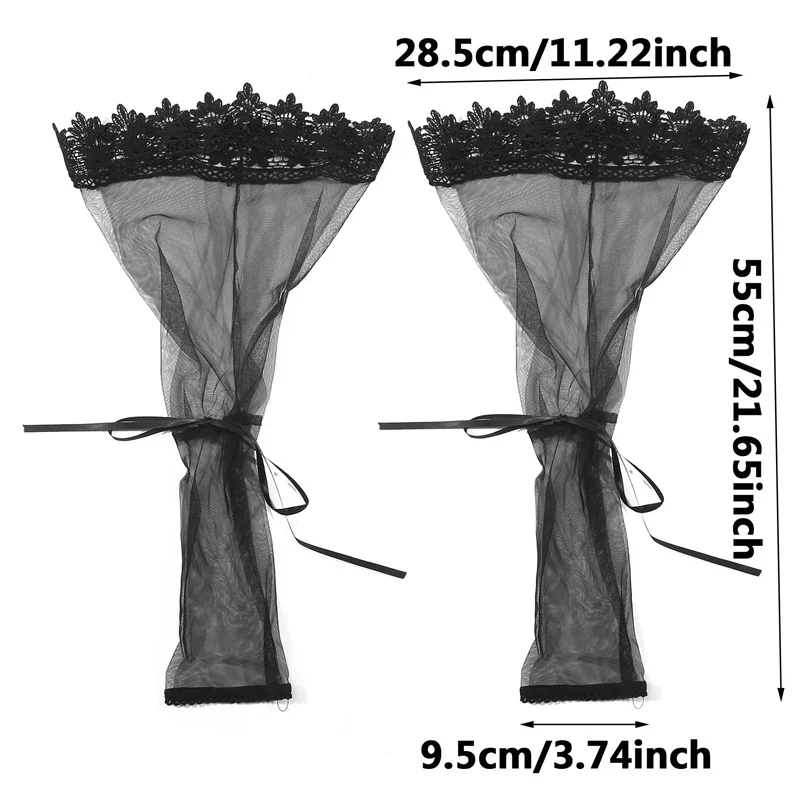 Женские длинные перчатки с полупальцами кружевные солнцезащитные в стиле