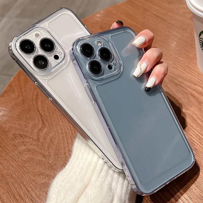 

Luxurious Thick Crystal Clear space shell phone Case For iPhone 11 12 13 Pro Max X Xs XR 7 8 Plus SE2022 Bumper Shockproof Cover