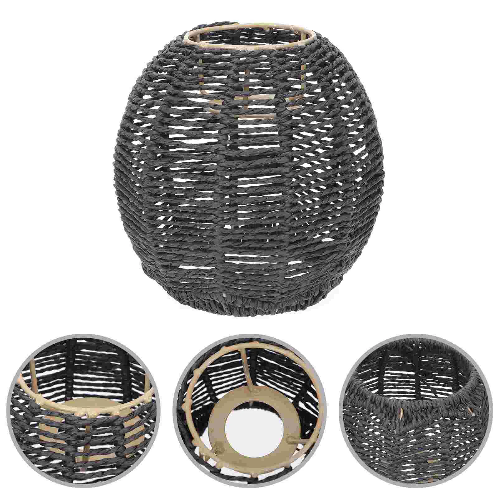 

Shade Lamp Light Woven Pendant Lampshade Chandelier Rattan Ceiling Cover Shades Hanging Wicker Weave Farmhouse