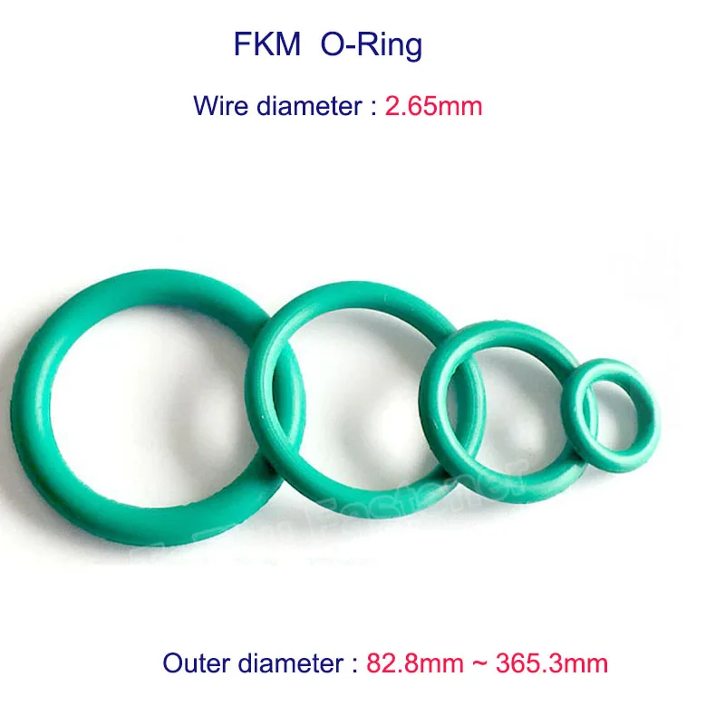 

CS 2.65mm FKM Green Fluorine Rubber O Ring Sealing Gasket Washer Insulation Oil High Temperature Corrosion Resistance O-Ring