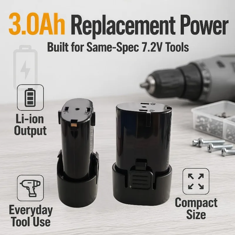 Фото Зарядное устройство для литиевых аккумуляторов 7.2V 3.0Ah, высококачественные элементы питания 18650 с прямой установкой для замены старых заводских батарей. №1