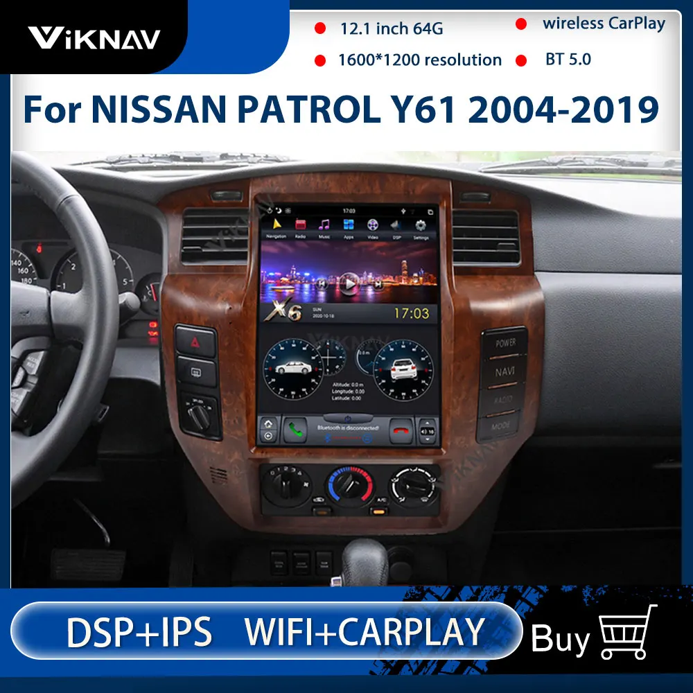 

12.1inch Android car radio with screen gps Car Stereo For NISSAN PATROL Y61 2004-2019 Car Stereo DVD Multimedia Player 2 din