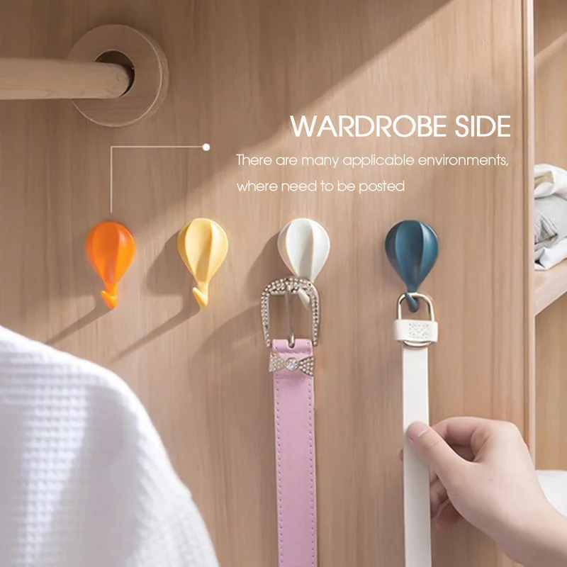 

Hot Air Balloon Wall Hooks Clothes Towel Mask Hanger Self-adhesive Bathroom Kitchen Hook Keys Organizer Holder Home Decor