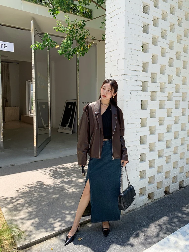 Европейские товары американский винтаж осень 2024 новое пальто из овчины