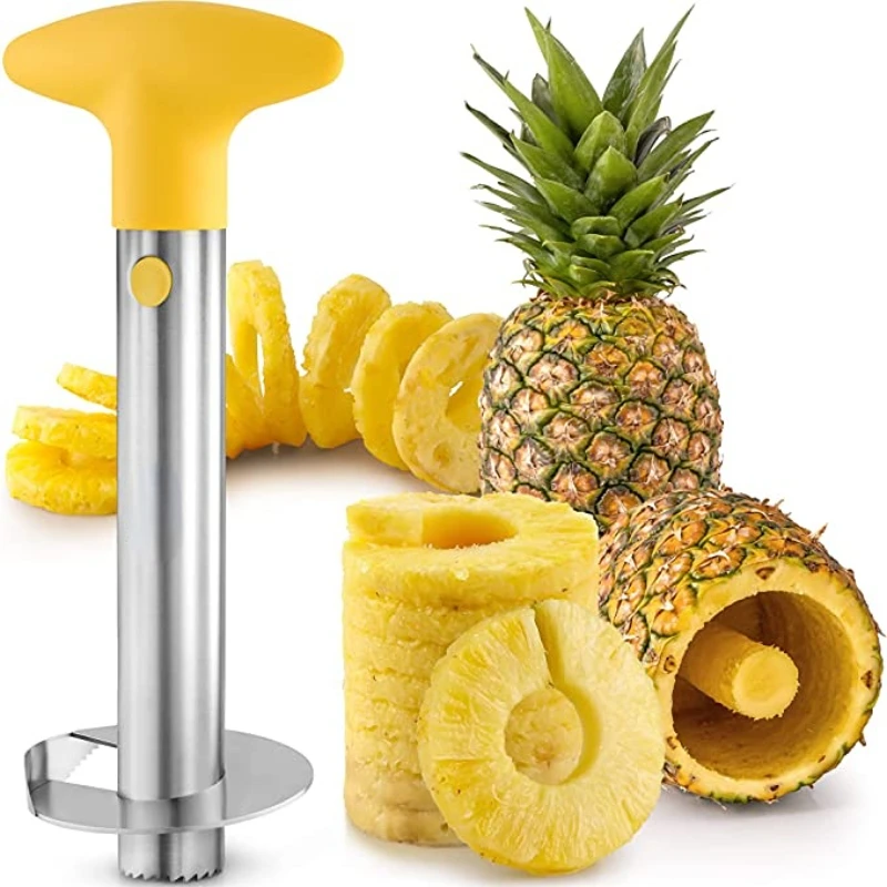 Kitchen Pineapple Corer and Slicer Tool - Stainless Steel Pineapple Cutter for Easy Core Removal & Slicing pineapple peeler