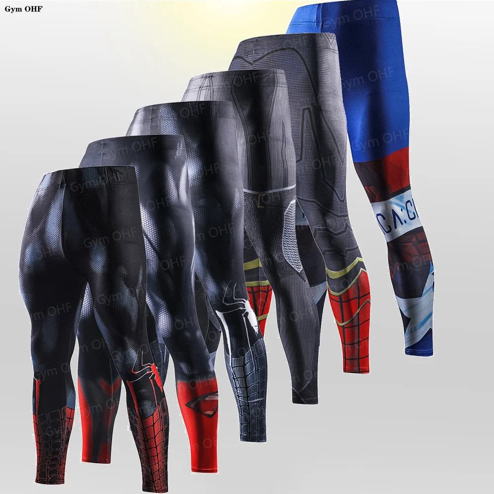 

Super ero 3D Termal Casual Pants Men Brand Compression Tits Skinny Leins Men Fasion Elastic ym Fitness Male Trousers