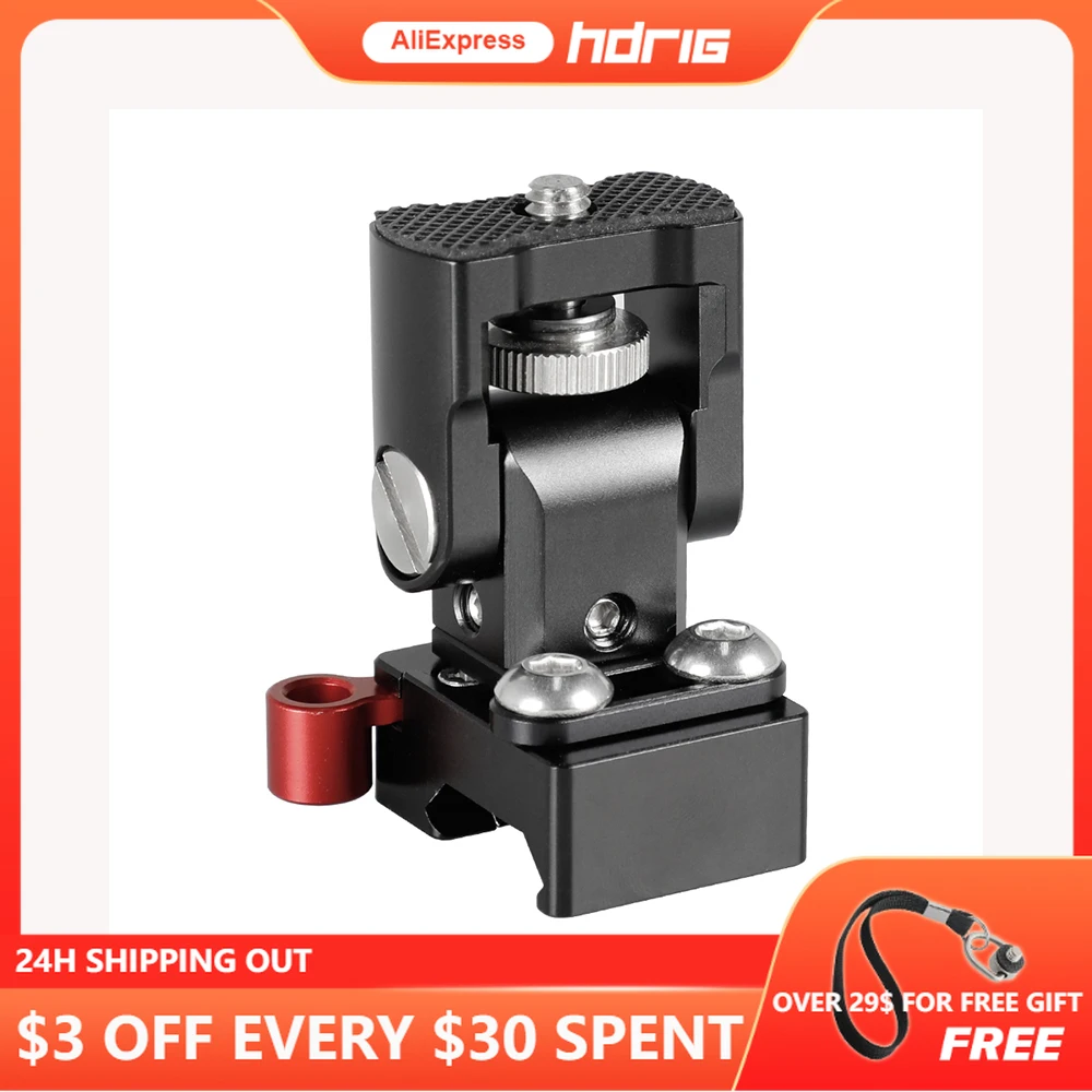 

Быстросъемный зажим HDRIG NATO с красным рычагом блокировки, держатель для монитора камеры с монтажным штифтом 1/4 "-20 и QR зажимом NATO