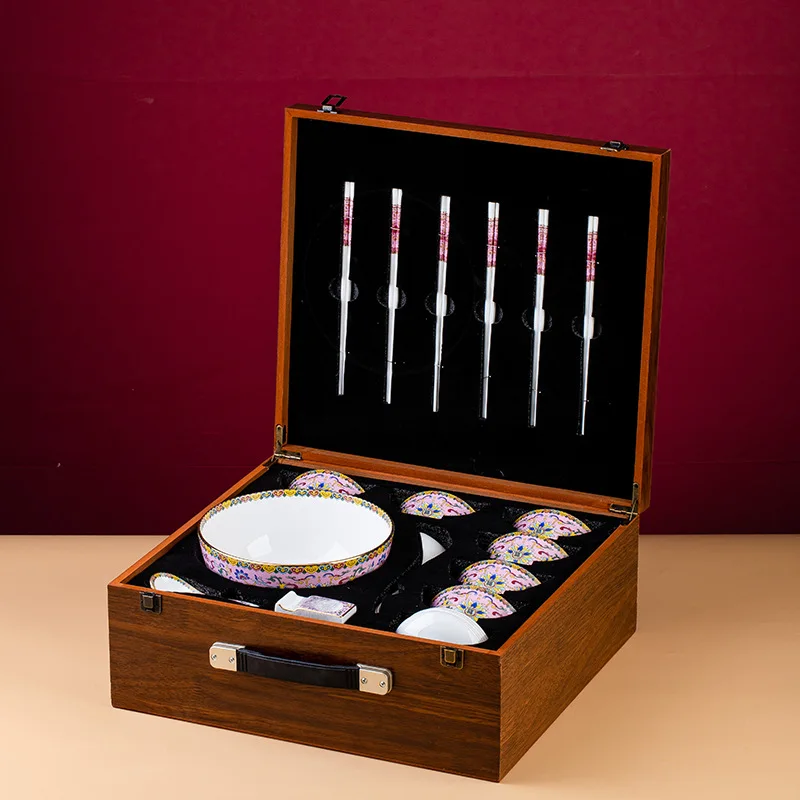 

Bone china tableware, dishes, spoons, chopsticks combination set, household light luxury wedding and housewarming gifts