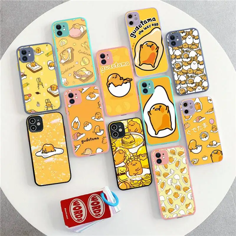 

G-GudetamaS-Egg Phone Case for iPhone 14 11 12 13 Mini Pro Max 8 7 Plus X XR XS MAX Translucent Matte Cover