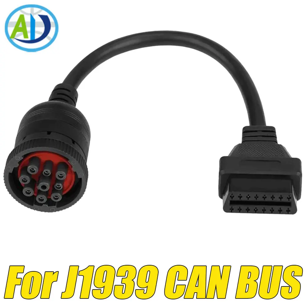 

Для диагностического кабеля Freightliner/Kenworth/Volvo OBD2 для J1939 CAN BUS 9-контактный на 16-контактный диагностический адаптер OBD2 для тяжелых грузовиков